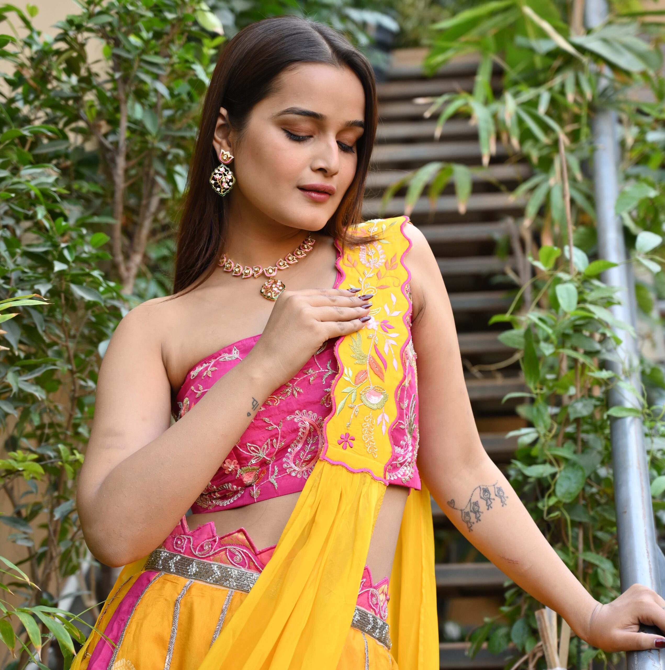 925 Silver Pink Enamel Earrings