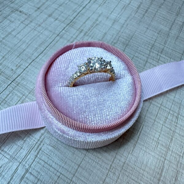 Silver Solitaire Moissanite Enagement Ring