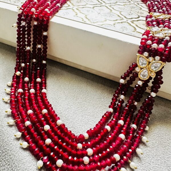 Multi Layer Ruby Polki Necklace