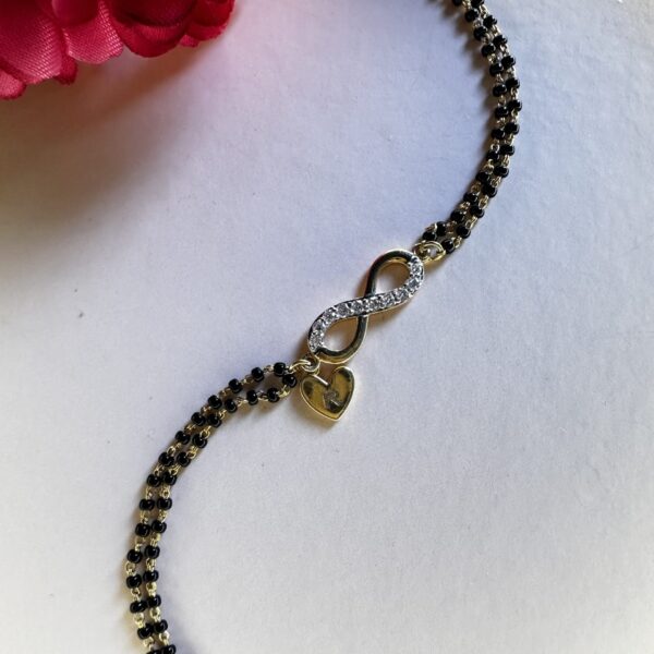 18K Solid Yellow Gold Infinity Mangalsutra Bracelet