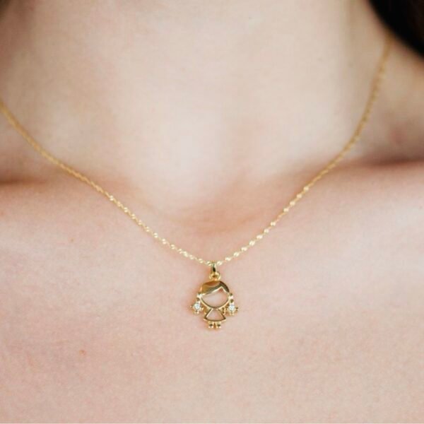 18K Solid Gold Plain Pendant Baby Girls Accessory
