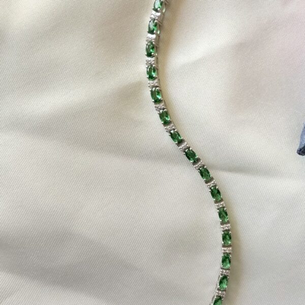 Tsavorite and Diamond Garland Eternity Bracelet