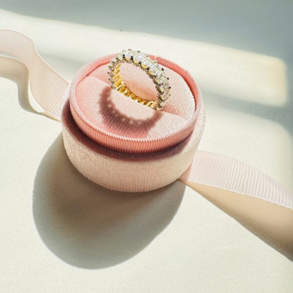 14K Lab Grown Diamond Octagon Full Eternity Ring Wedding Band Stack