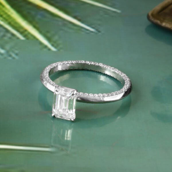 925 Silver Octagon Engagement Ring