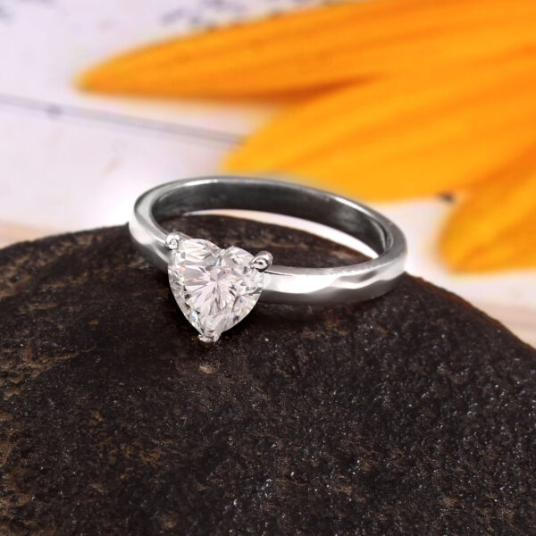 925 Silver Solitaire Heart Shape Ring ,Heart Shape Solitaire Ring