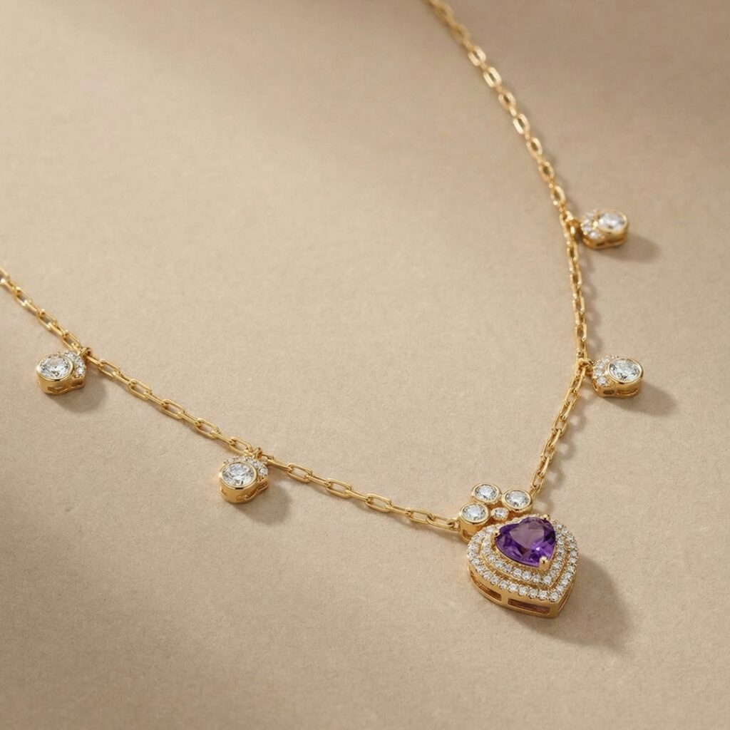 heart amethyst pendant