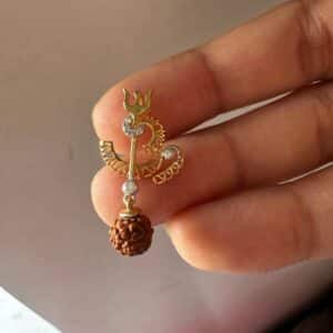 om trishul gold pendant