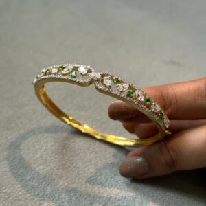 925 silver emerald & pear moissanite bracelets