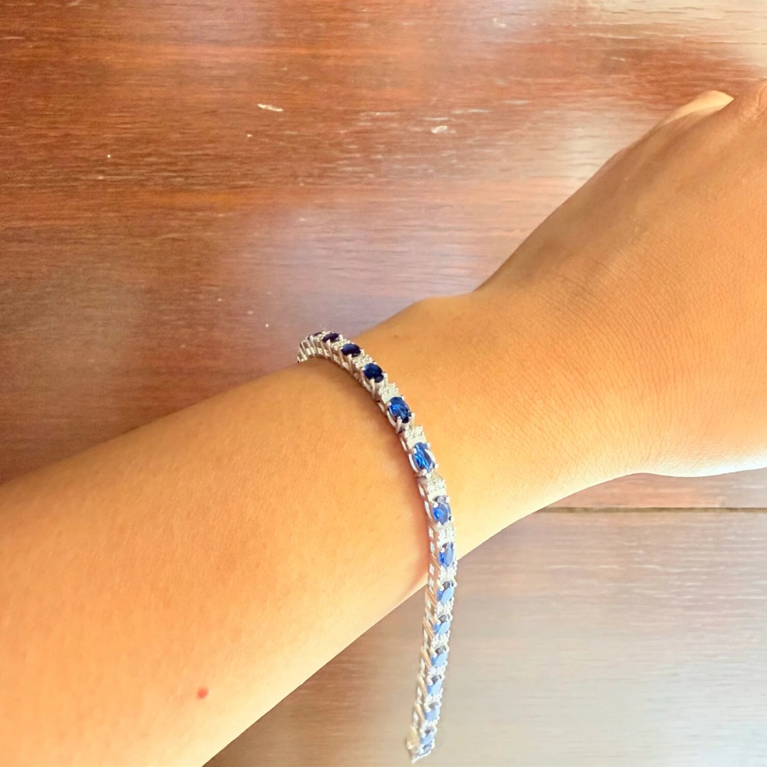 blue sapphire & diamond garland eternity bracelet blue sapphire & diamond garland eternity bracelet
