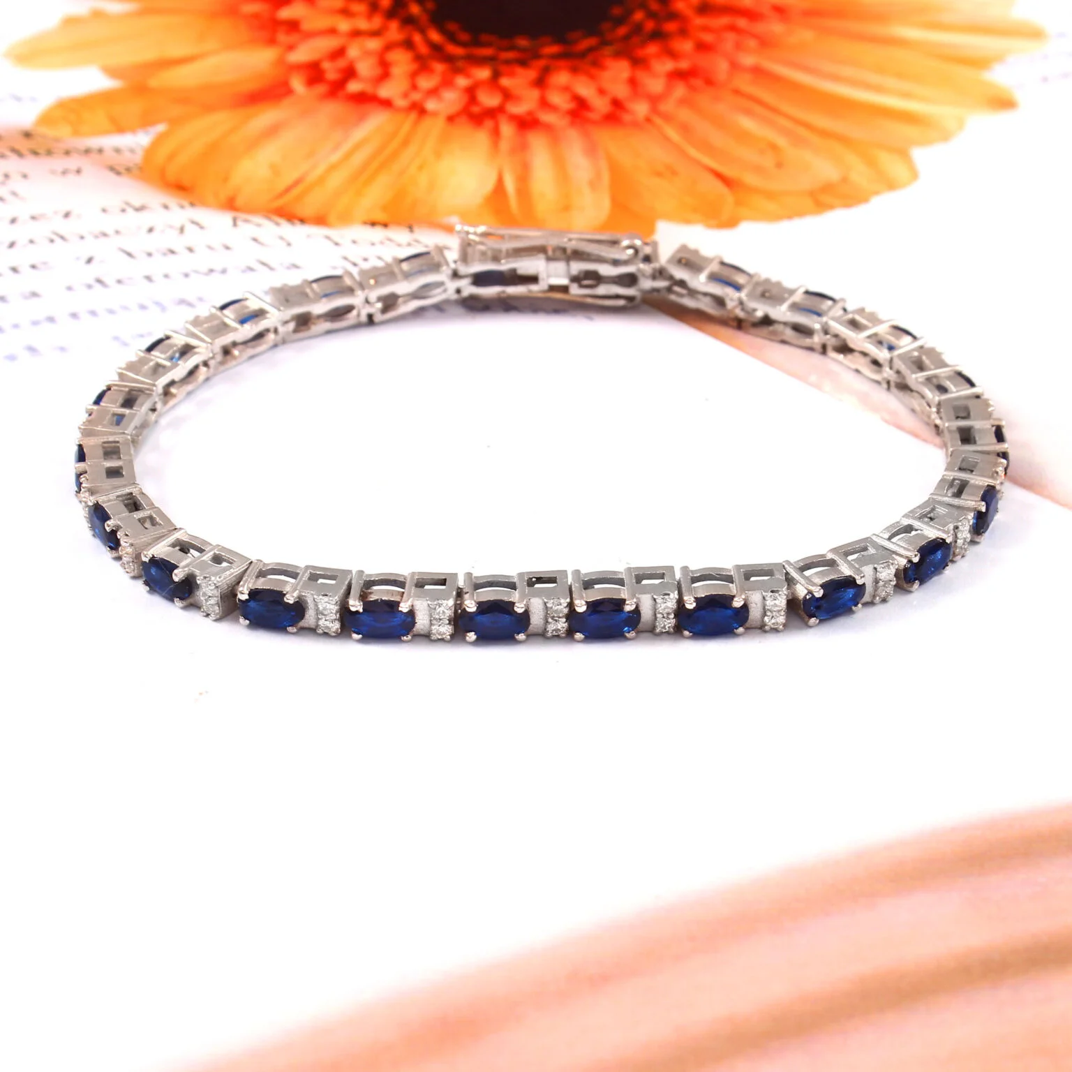 blue sapphire & diamond garland eternity bracelet blue sapphire & diamond garland eternity bracelet