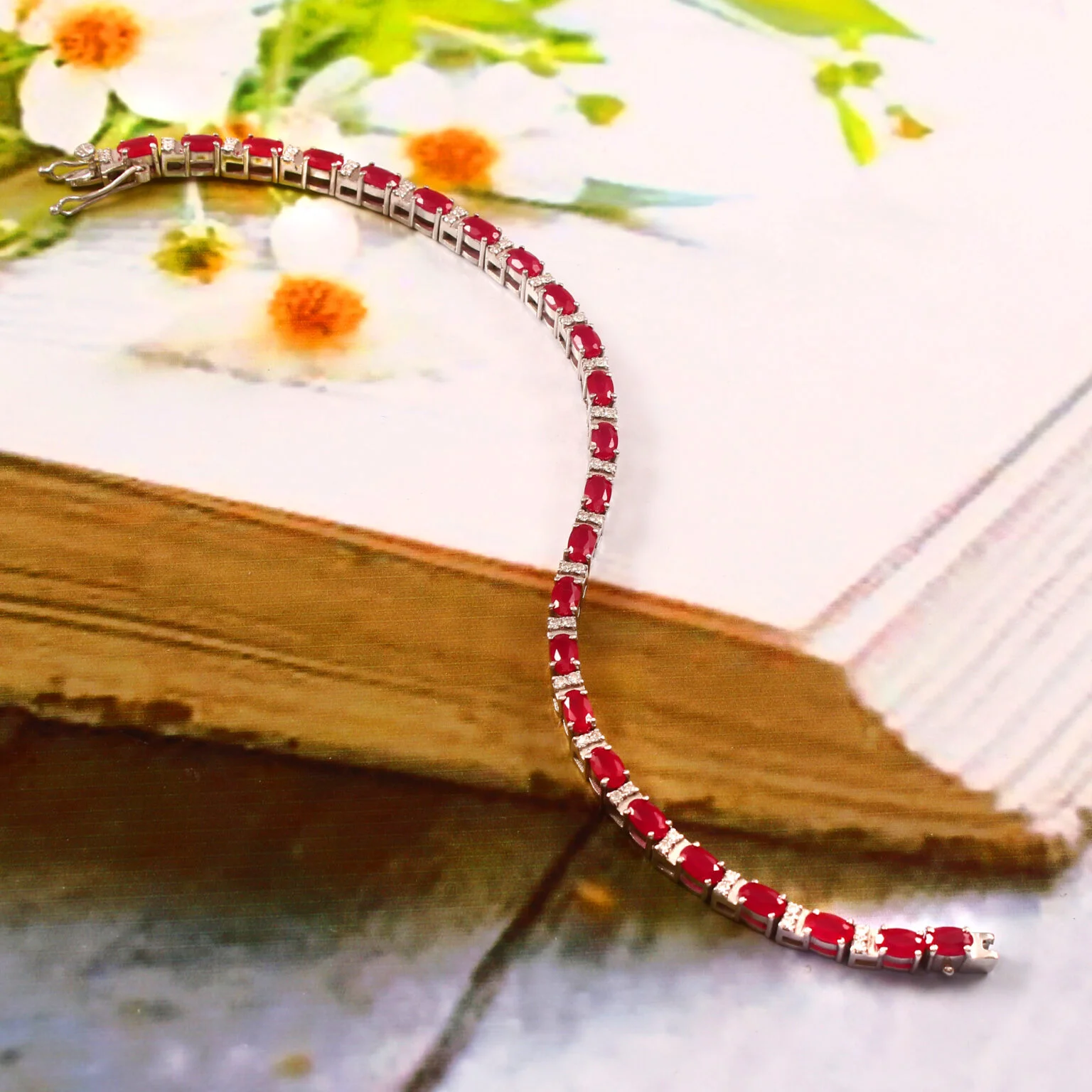 ruby & diamond garland eternity bracelet ruby & diamond garland eternity bracelet