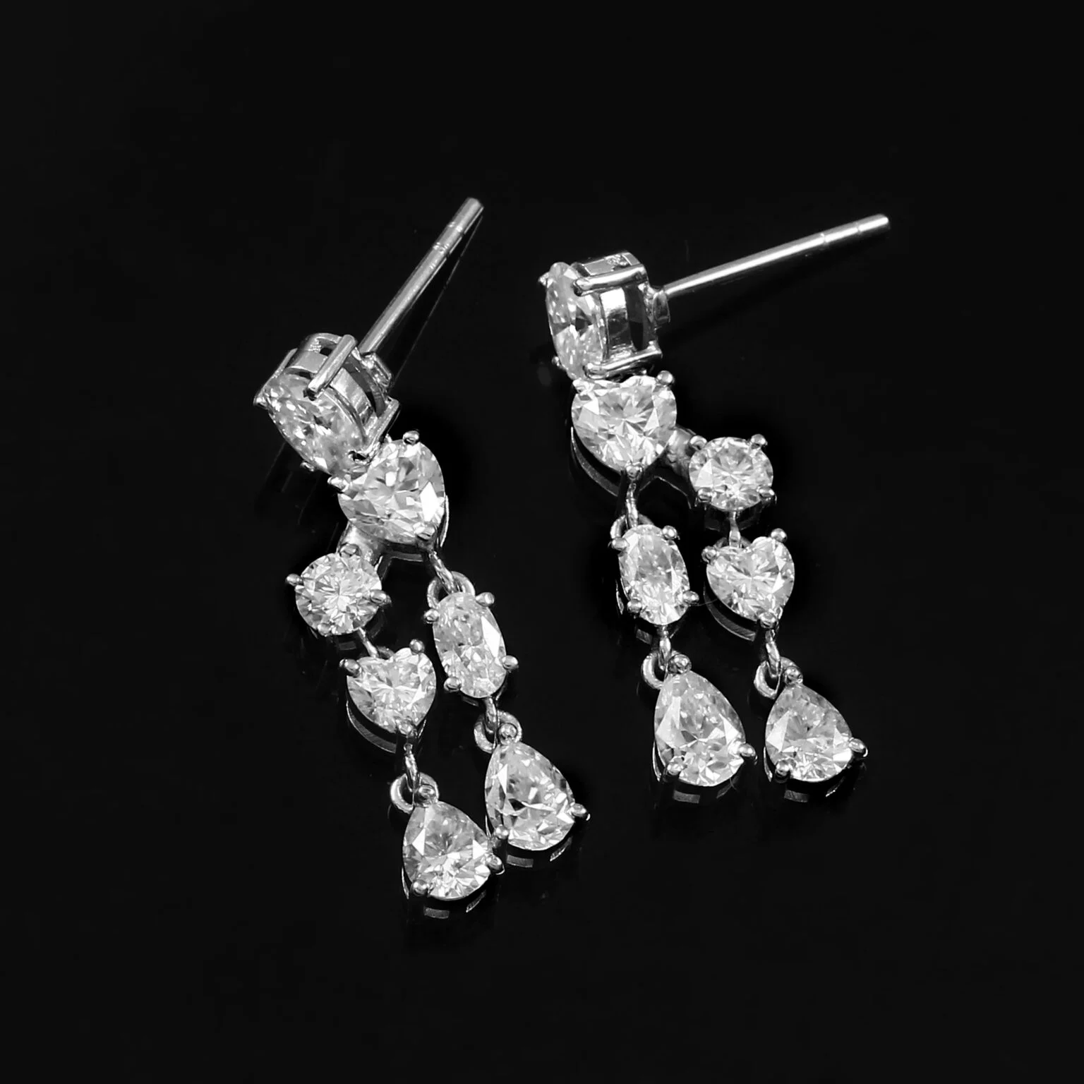 multi shape diamond earrings multi shape diamond earrings