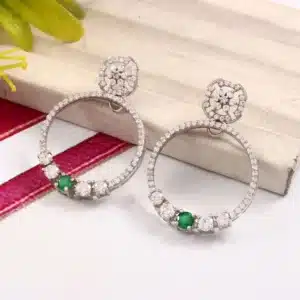 emerald round dazzle earring