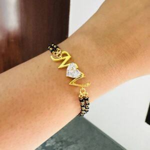 n&v heart mangalsutra bracelet