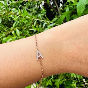personalised ‘a’ initial diamond bracelet