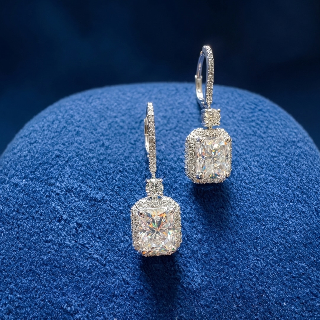 Home radiant cut hoop earrings