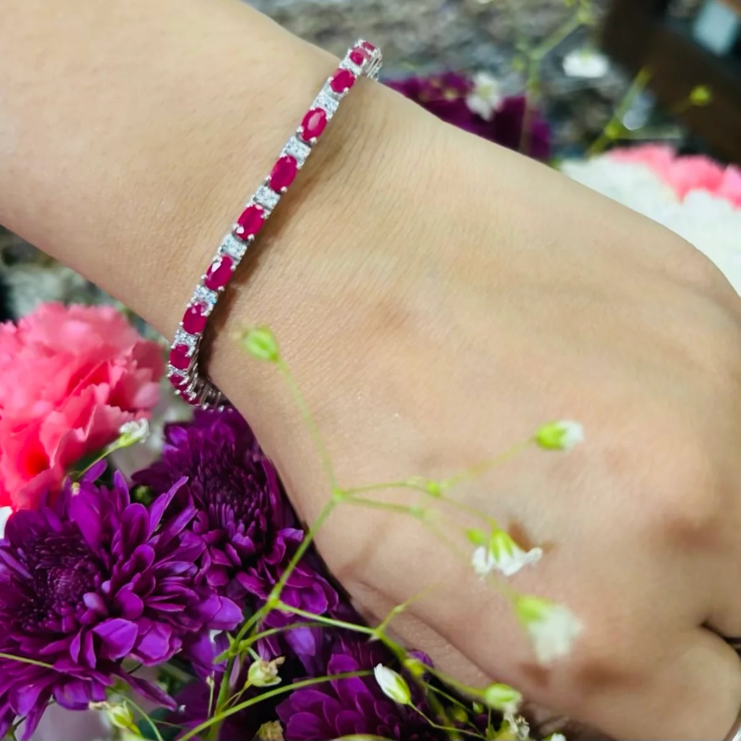 ruby & diamond garland eternity bracelet ruby & diamond garland eternity bracelet