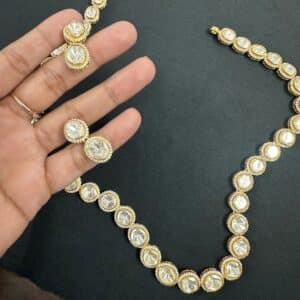 solitaire polki necklace