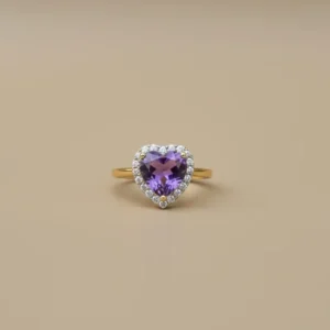 amethyst heart ring