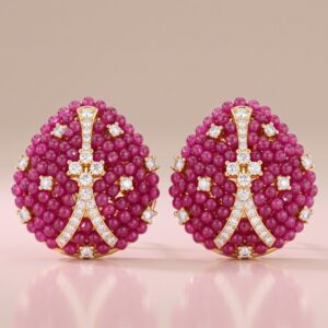 polka pink ruby earrings