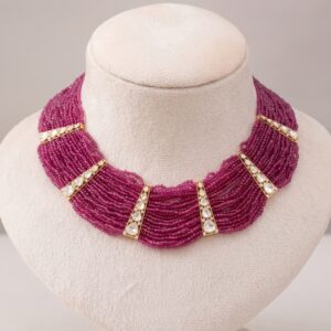 polka pink ruby necklace