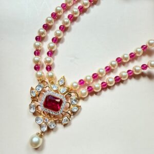 ruby polki necklace