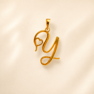 18k gold 'y' letter pendant