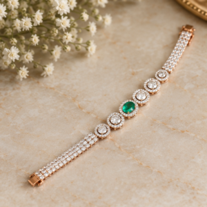 emerald oval diamond bracelet
