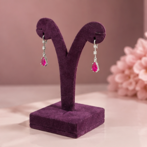 18k ruby diamond earrings