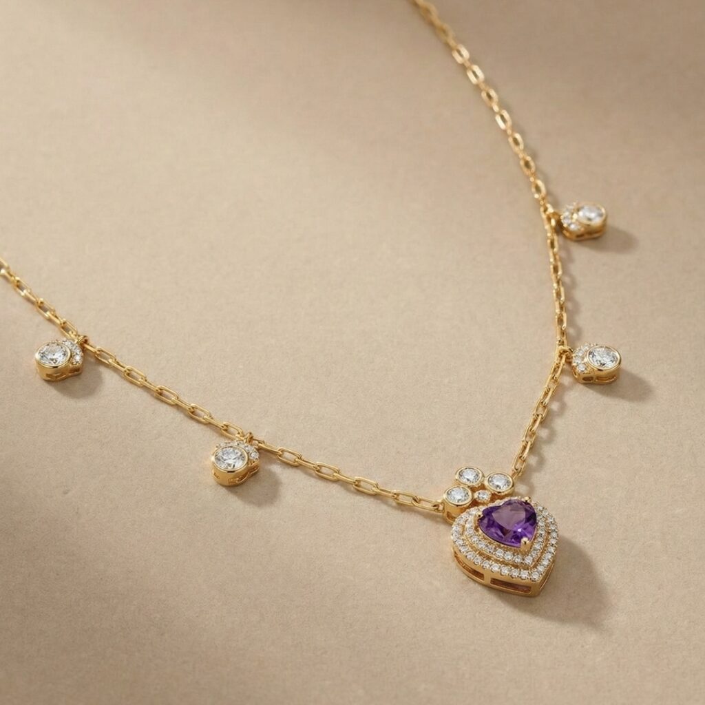 heart amethyst pendant