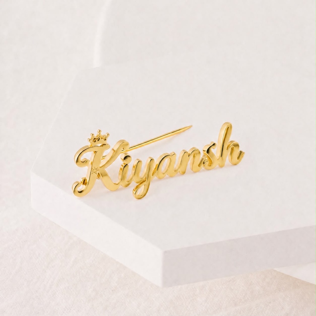 name letter brooch