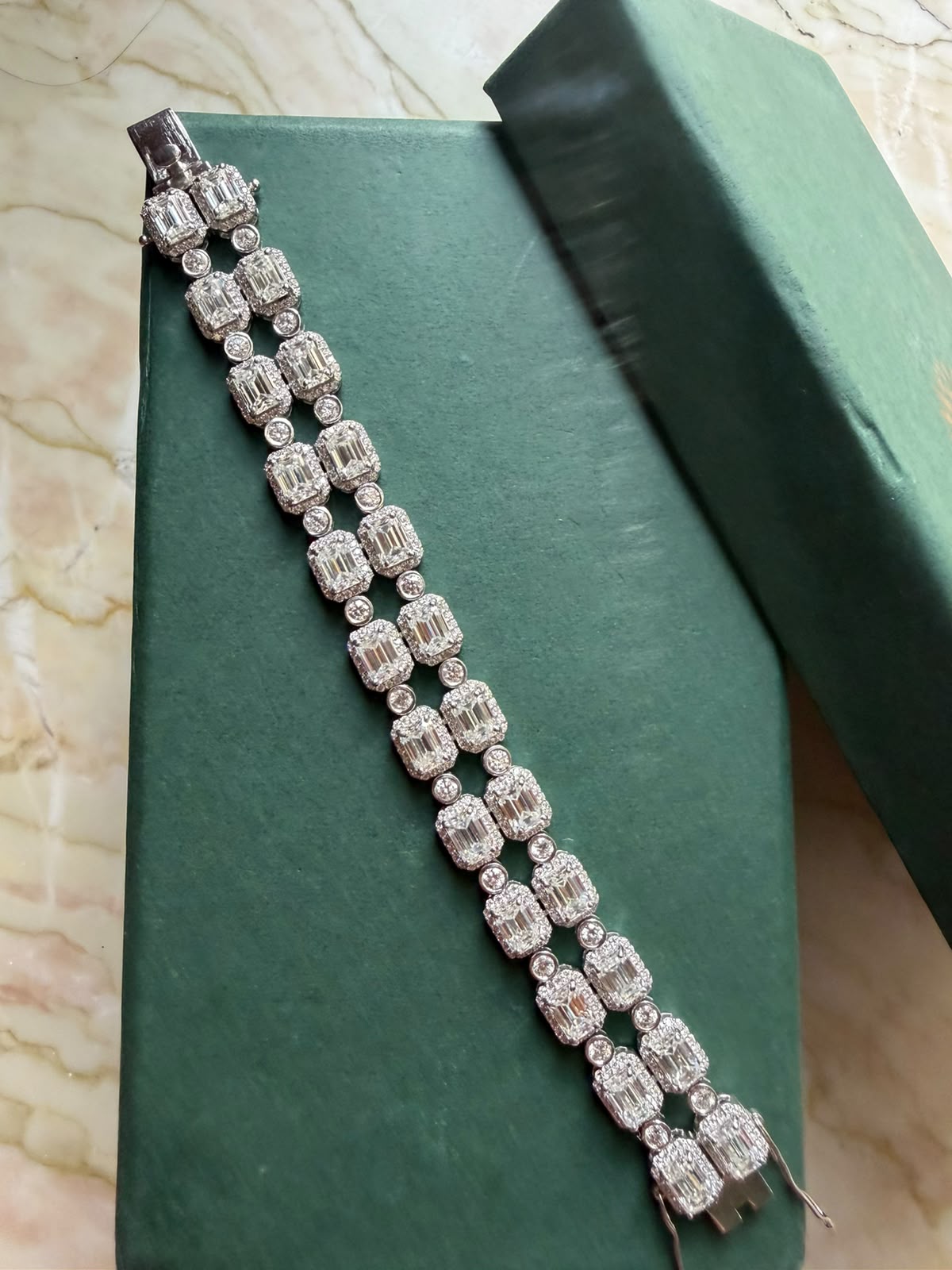 octagon cut moissanite diamond bracelet