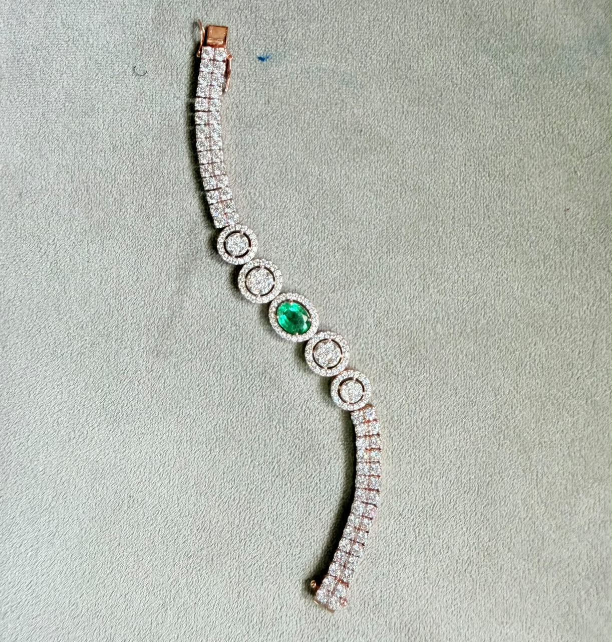 emerald oval diamond bracelet
