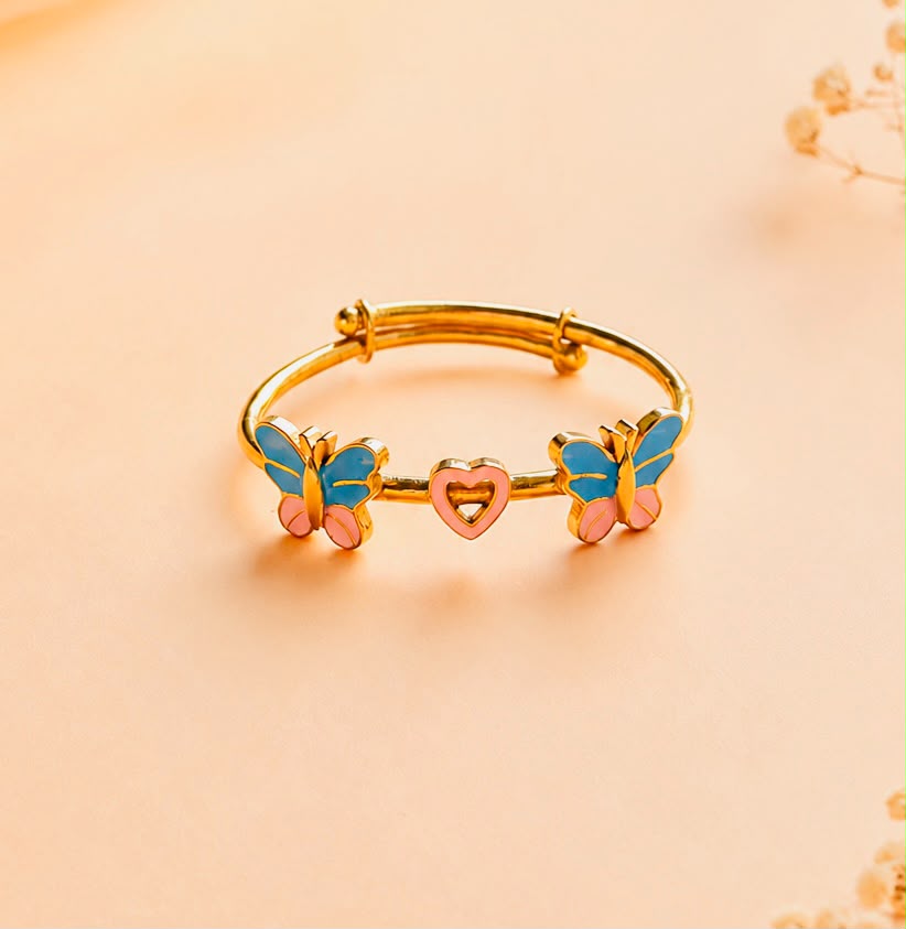 butterfly heart silver kada