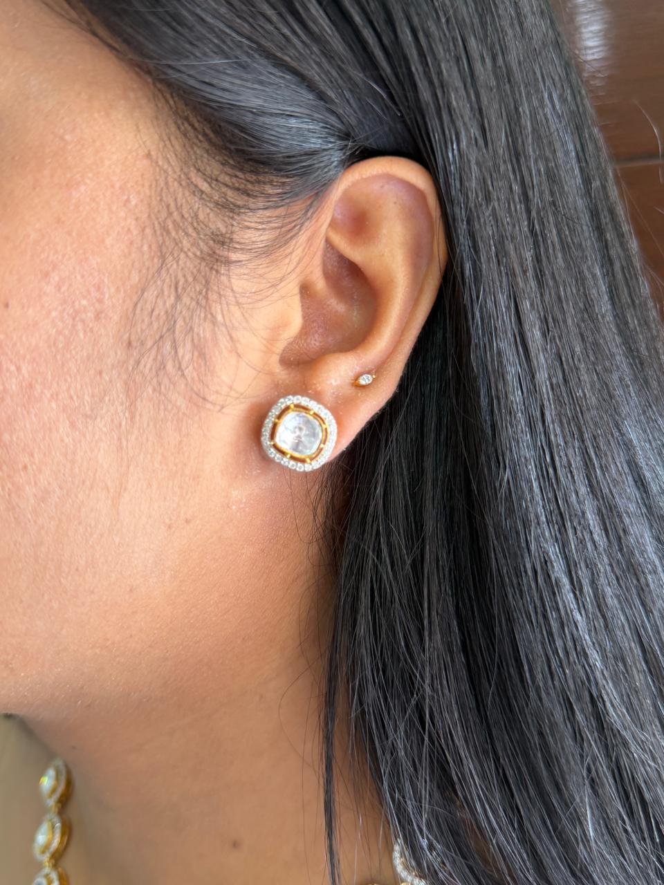 polki solitaire earrings polki solitaire earrings