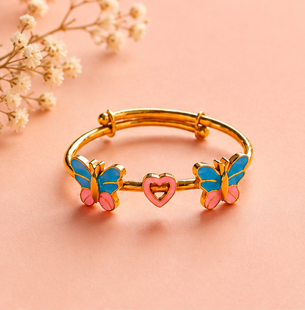 butterfly heart silver kada