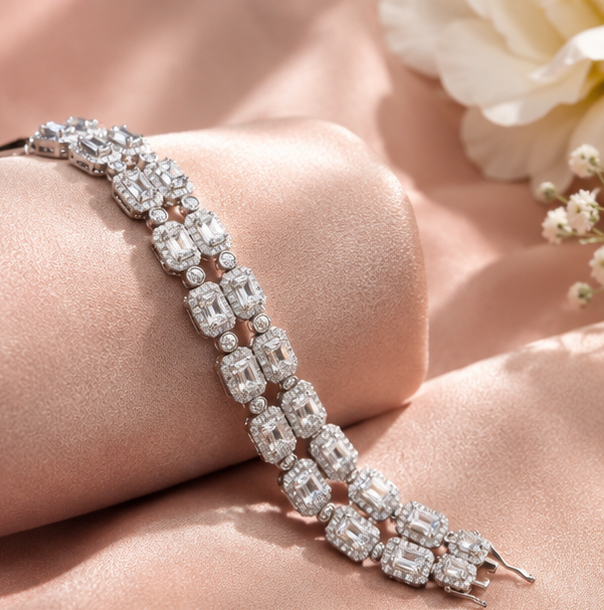 octagon cut moissanite diamond bracelet