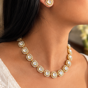 polki solitaire necklace