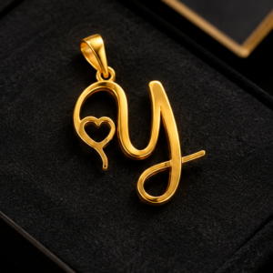 18k gold 'y' letter pendant