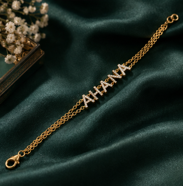 personalized name letter bracelet