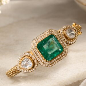 emerald openable cuff bracelet